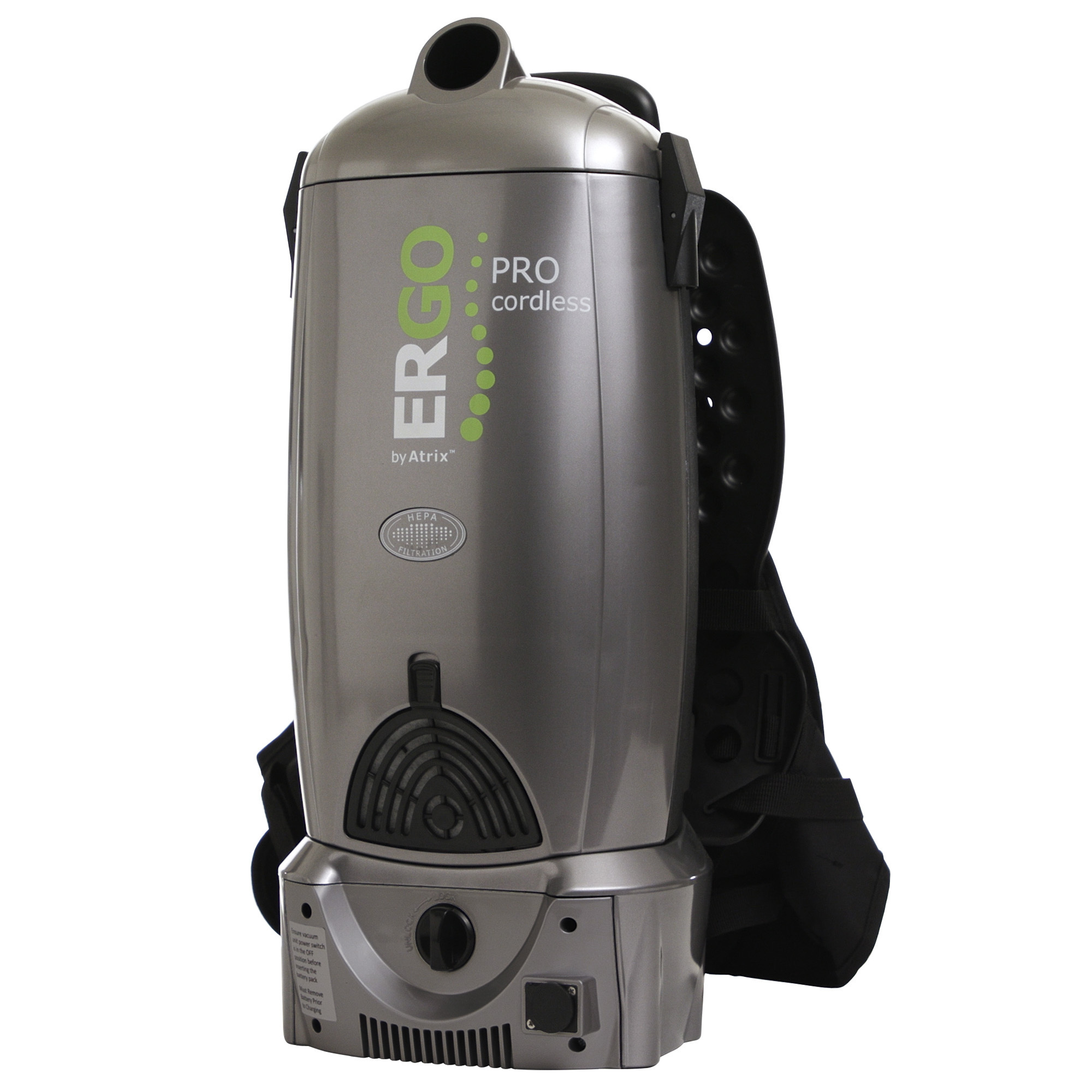 Atrix, Ergo Pro Cordless Backpack Vacuum, Capacity 2 Gal, Model# VACBPAIC